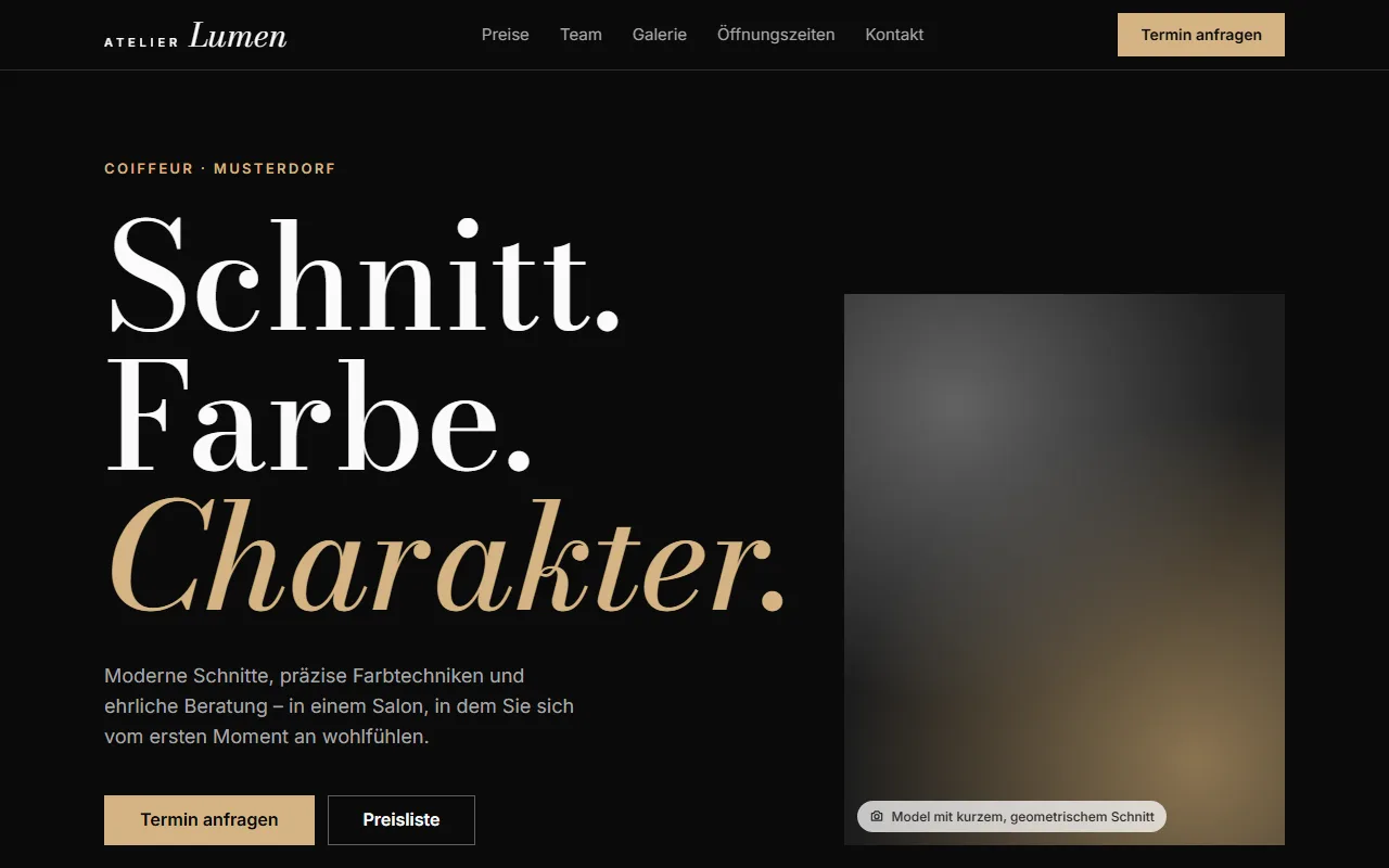 Nachher: moderne Website von Atelier Lumen